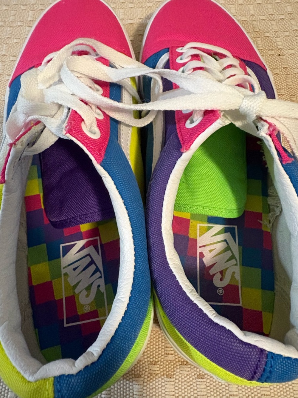 VANS Canvas Sneakers in Pink, Blue & Yellow Women’s size 11 Men’s size 9.5 - Picture 11 of 16
